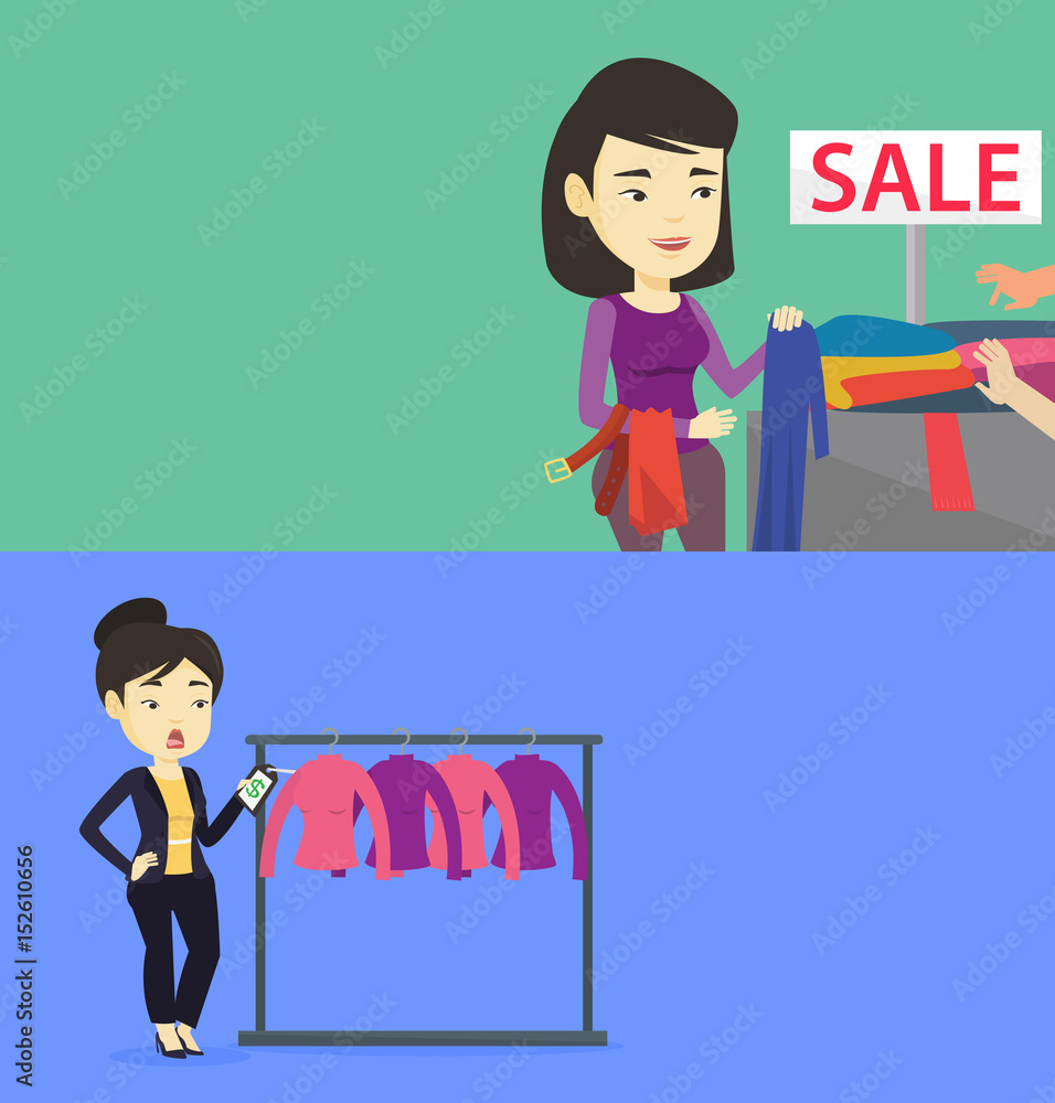 Two shopping banners with space for text. Two shopping banners with space for text.