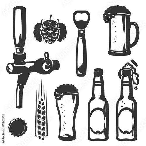 Set of beer,craft beer ,homebrew and brewery for logo ,label ,emblem and design.