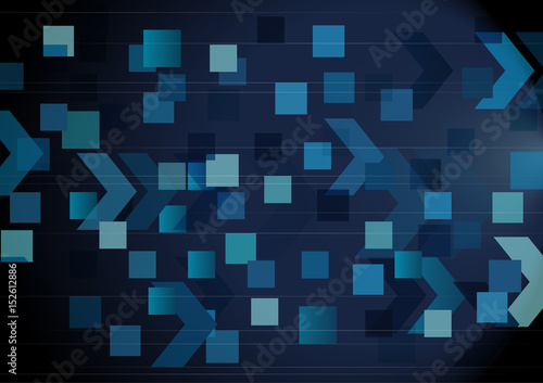 Abstract blue digital light background with arrow