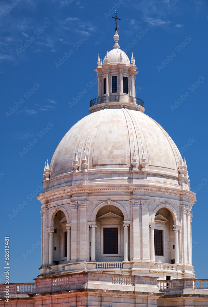 High central dome of National Pantheon. Lisbon. Portugal.