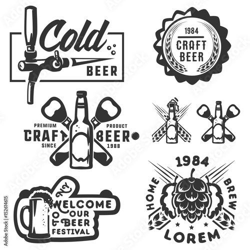Set of beer,craft beer ,homebrew and brewery for logo ,label ,emblem and design.