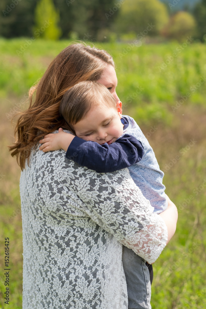 Realistic Mother Son Lifestyle Portrait Realistic Mother Son Lifestyle Portrait