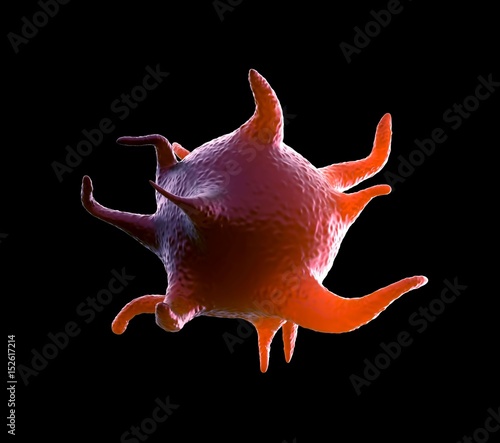 Activated platelets - 3d rendering photo