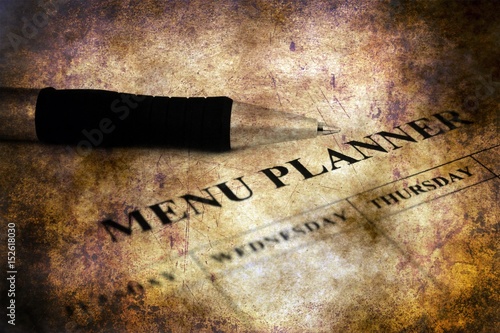 Menu planner grunge concept