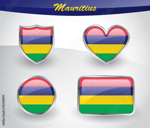 Free Download Glossy Mauritius flag icon set - GFXLoad