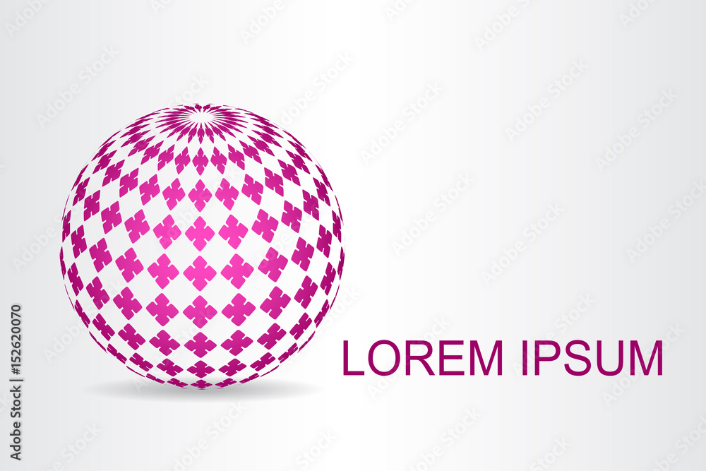 Logo stylized spherical surface with abstract shapes Logo stylized spherical surface with abstract shapes