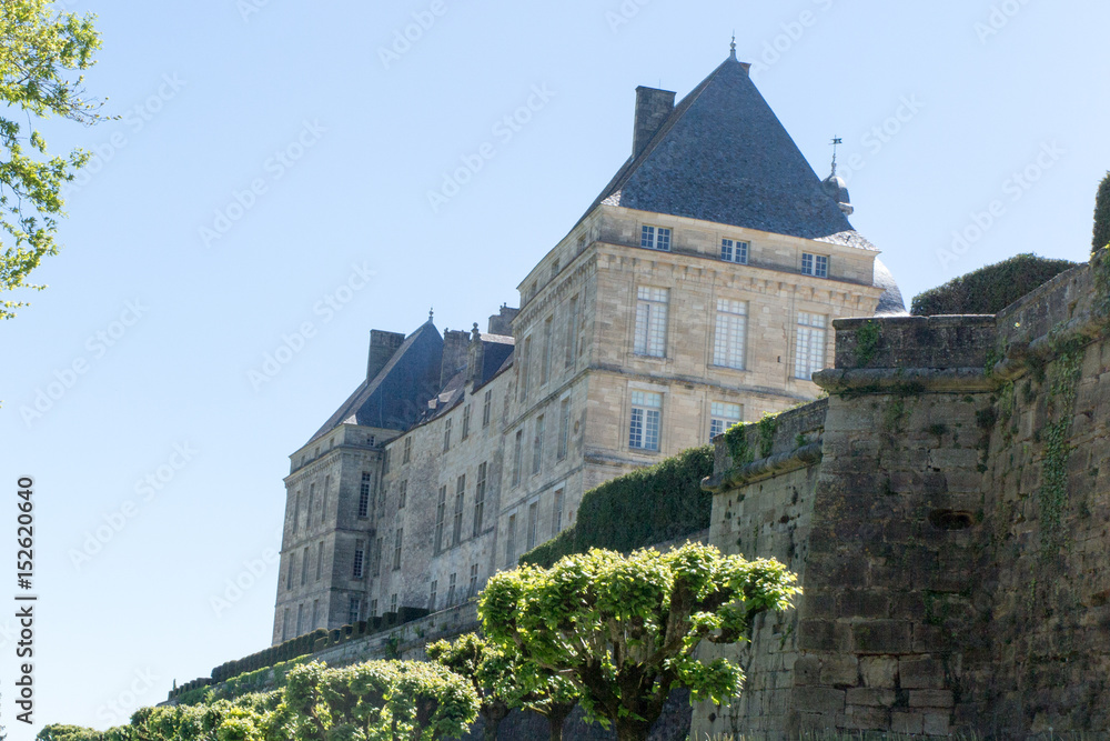 Seen from below beautiful bourgeois house typical of France