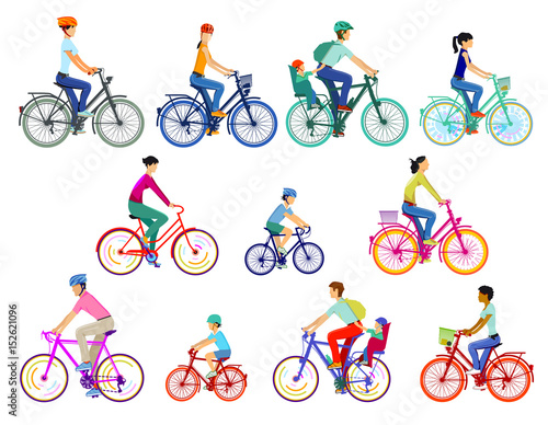 Radfahrergruppe illustration, isoliert