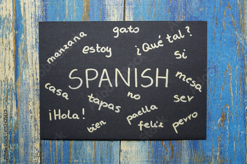 concept of learning spanish language photo