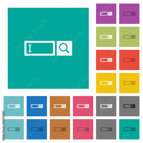 Search box square flat multi colored icons