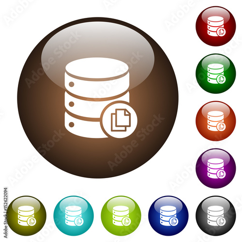 Copy database color glass buttons