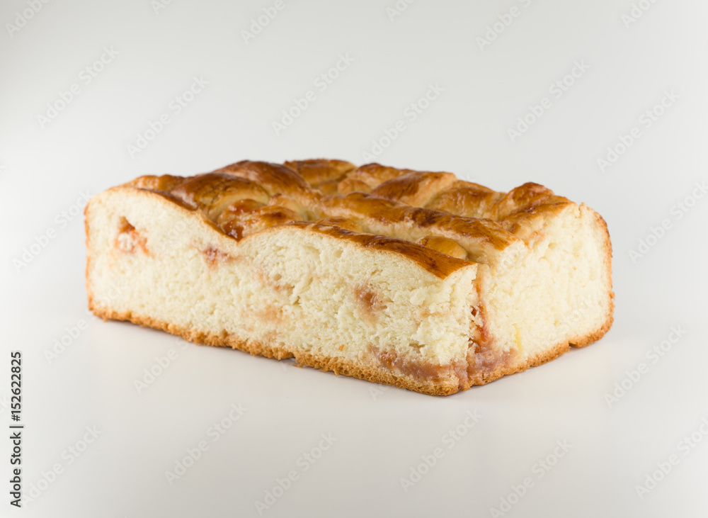 fresh cake with apple filling