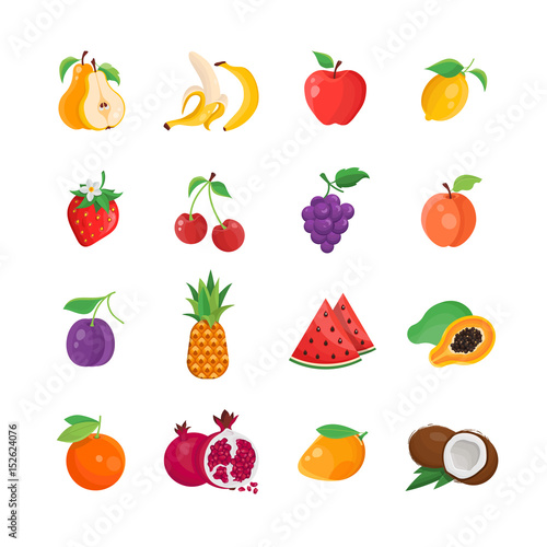 Natural Food - modern vector line icons set