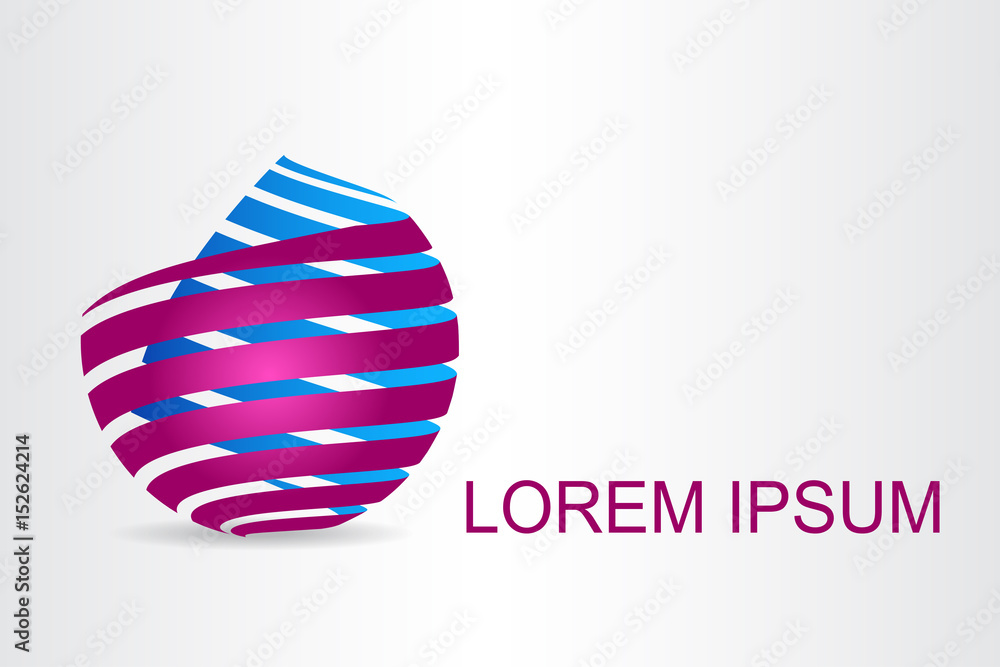 Logo stylized spherical surface with abstract shapes Logo stylized spherical surface with abstract shapes