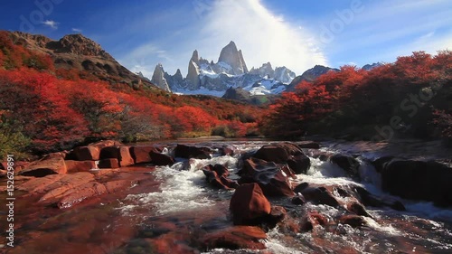 Mountain River and Mount Fitz Roy. Patagonia photo
