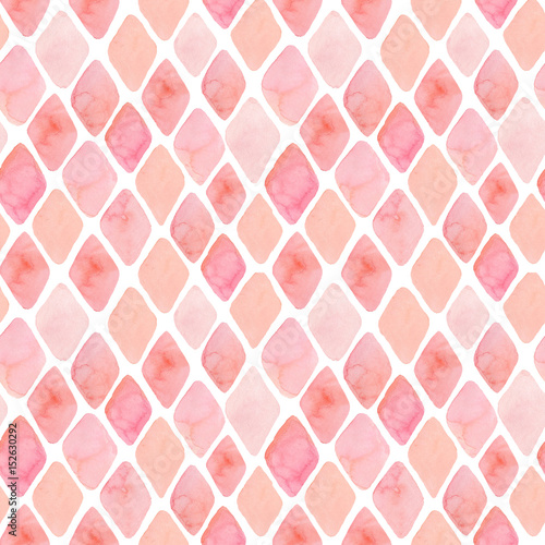 Watercolor seamless pattern with pink elements. Wedding background. Watercolor texture