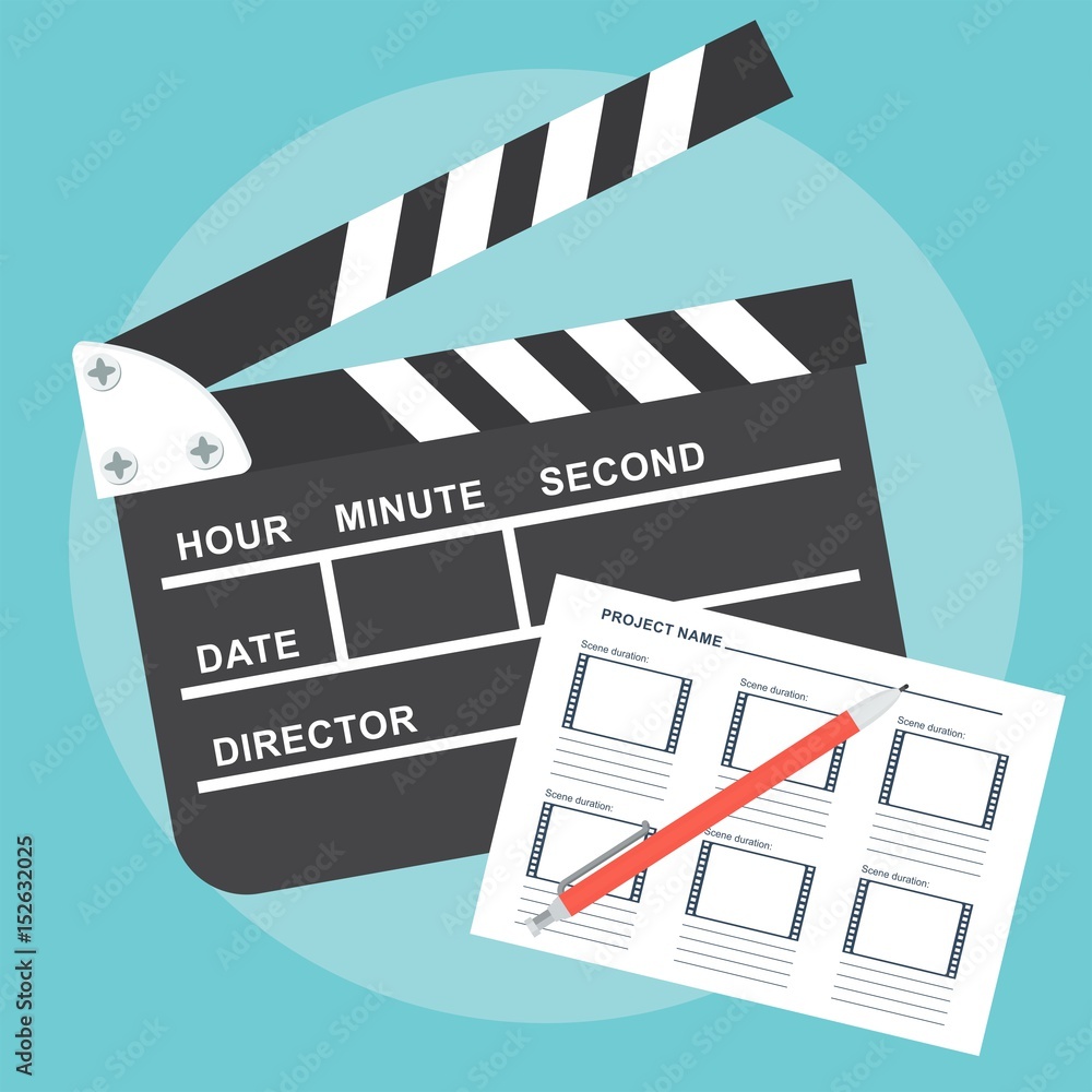 Fototapeta premium poster with clapperboard