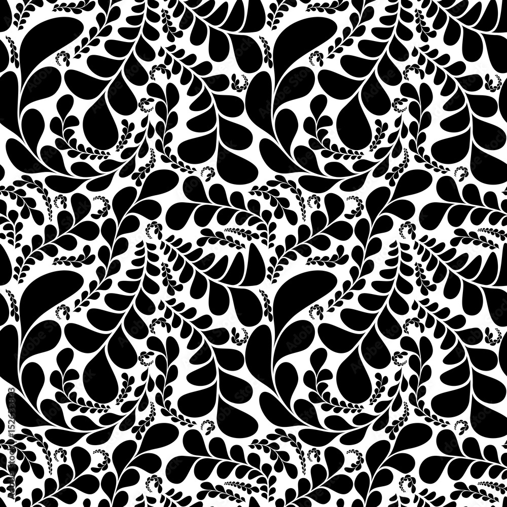 Obraz premium Stylish organic background. Seamless pattern.Vector. スタイリッシュ植物パターン