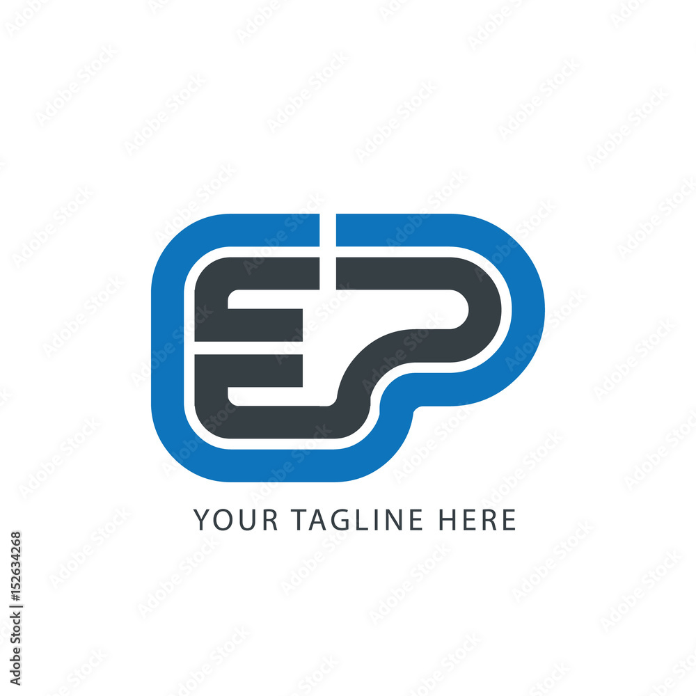 Initial Letter EP Linked Design Logo Initial Letter EP Linked Design Logo