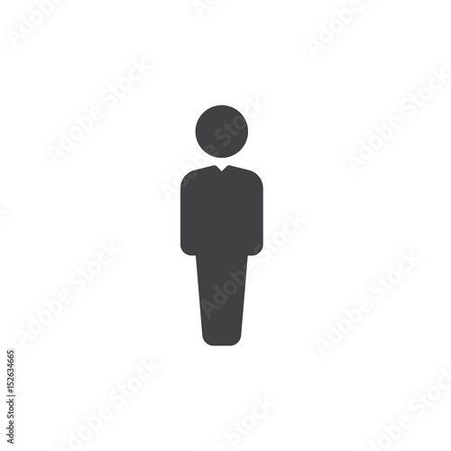 Person icon vector, filled flat sign, solid pictogram isolated on white. User symbol, logo illustration. Pixel perfect