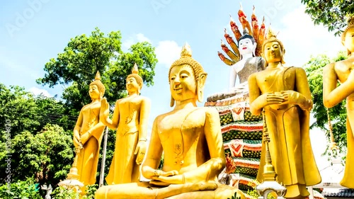 Time lapse Buddha statue wat pa-ngew chiangmai Thailand. photo