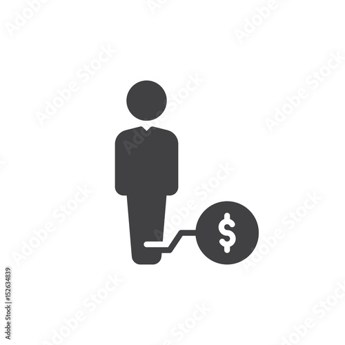Debt icon vector, filled flat sign, solid pictogram isolated on white. Symbol, logo illustration. Pixel perfect