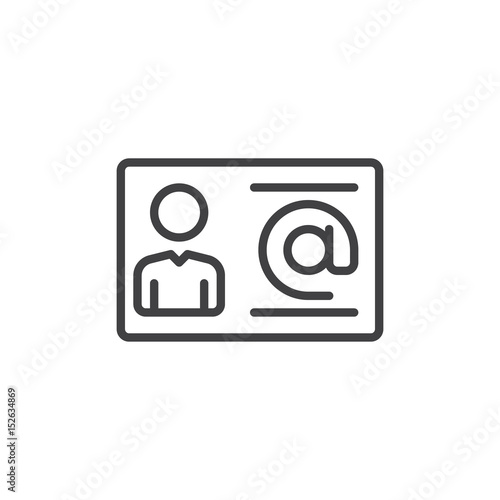 Business contact line icon, outline vector sign, linear style pictogram isolated on white. Symbol, logo illustration. Editable stroke. Pixel perfect