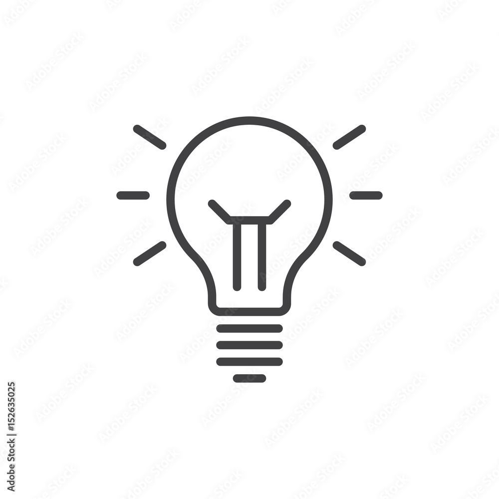 Idea lamp line icon, outline vector sign, linear style pictogram isolated  on white. Symbol, logo illustration. Editable stroke. Pixel perfect Stock  Vector | Adobe Stock