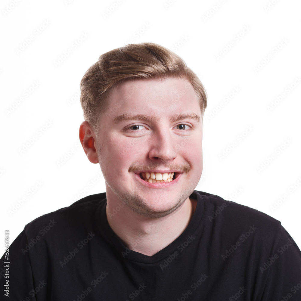 Facial expression, emotions, smiling man Facial expression, emotions, smiling man