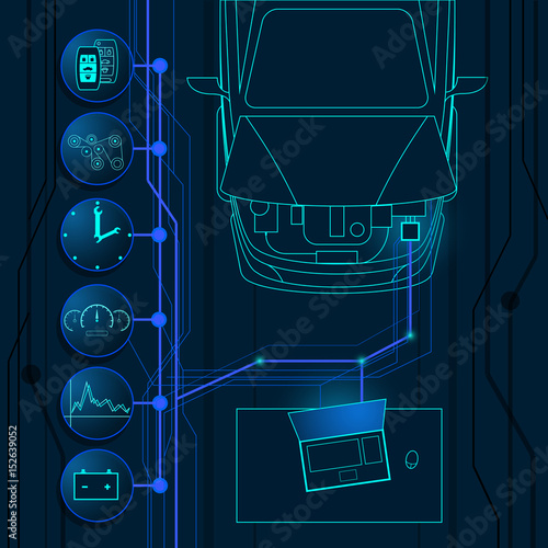 Automotive diagnostic repair icon.