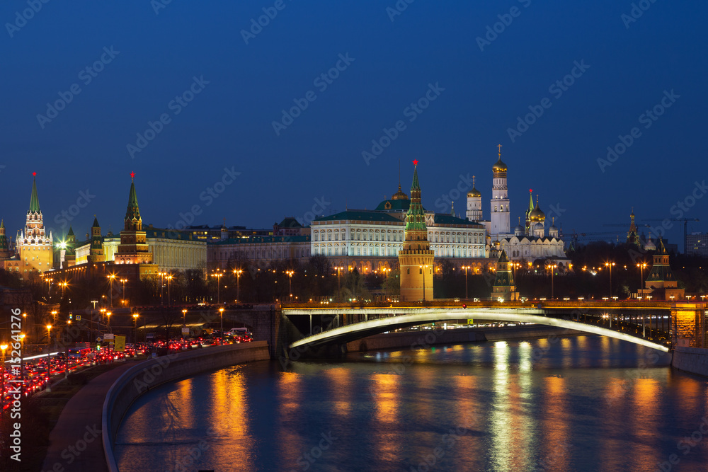 Moscow Kremlin at night, Russia
