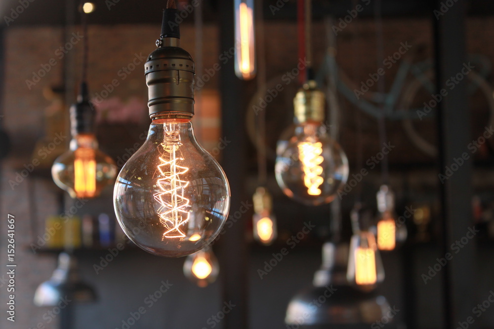 Decorative light bulbs on beautiful background Decorative light bulbs on beautiful background