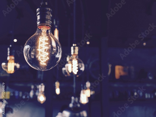 Light bulbs on beautiful background