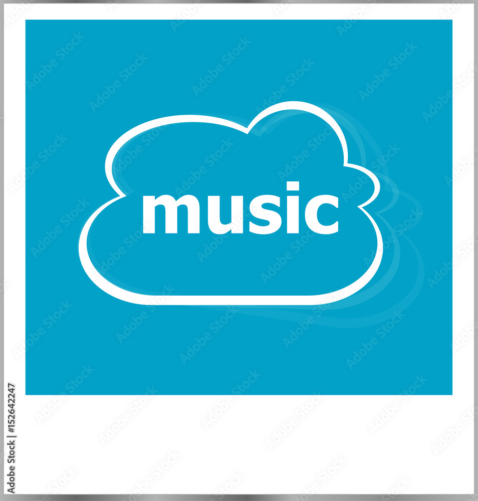instant photo frame with cloud and music word instant photo frame with cloud and music word