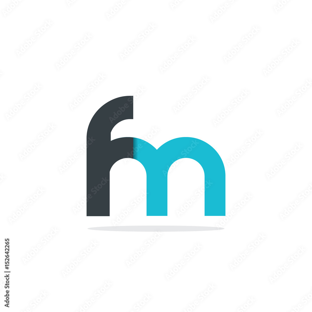 Initial Letter FM Rounded Lowercase Logo Initial Letter FM Rounded Lowercase Logo