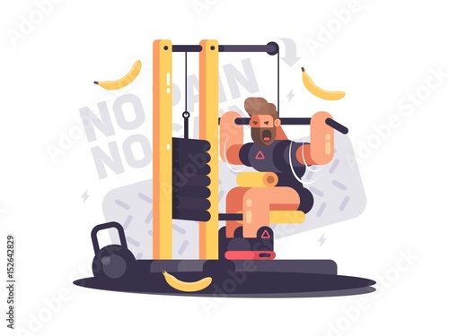 Athlete trains on sport apparatus