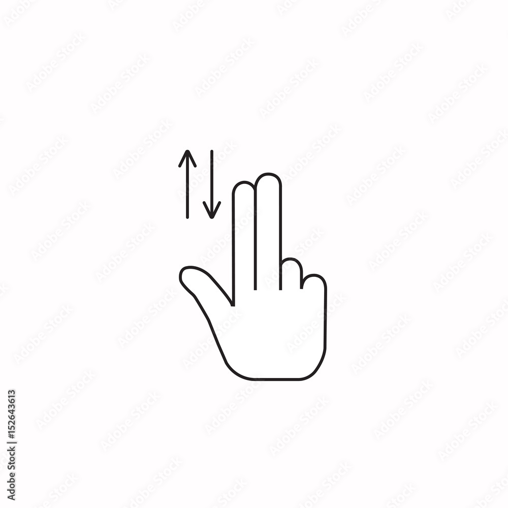 Simple touch pad gesture icon isolated on white. Simple touch pad gesture icon isolated on white.
