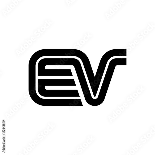 Initial Letter EV Linked Design logo