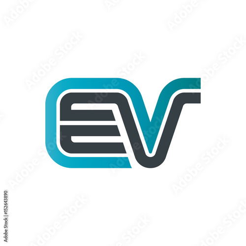 Initial Letter EV Linked Design logo
