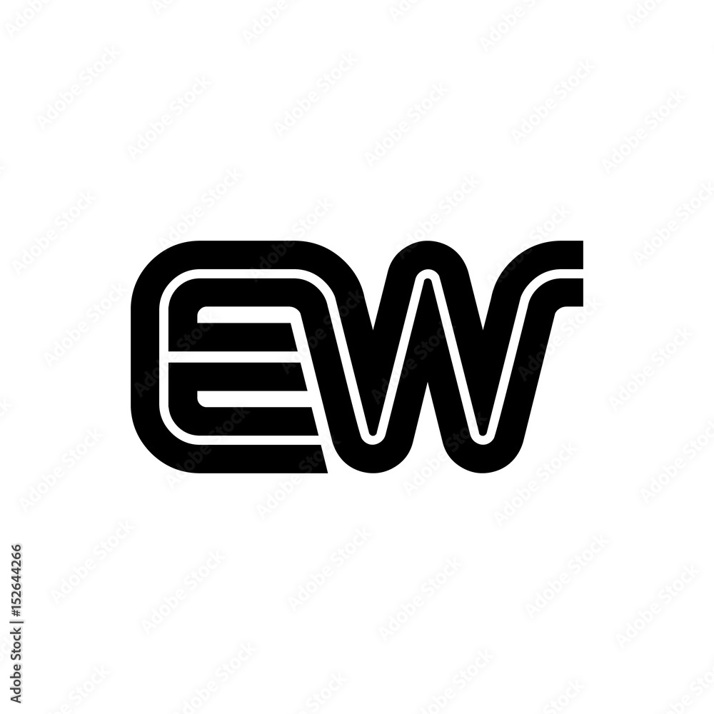Initial Letter EW Linked Design Logo Initial Letter EW Linked Design Logo