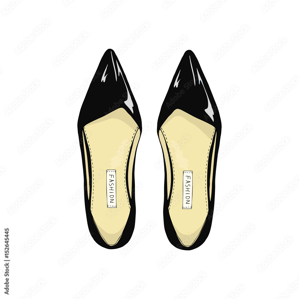 Womens black shoes with pointed toe. Womens black shoes with pointed toe.