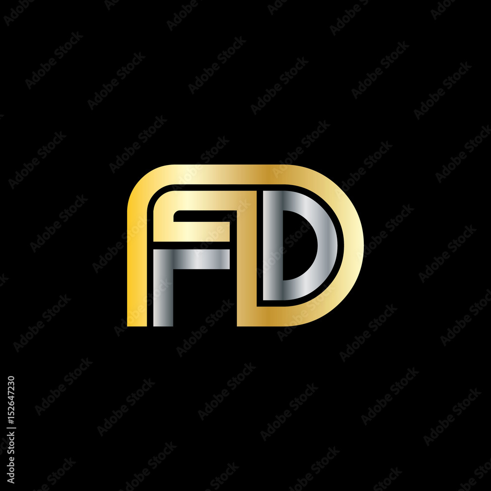 Initial Letter FD Linked Design Logo Initial Letter FD Linked Design Logo
