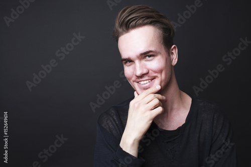 Studio portrait of a young man