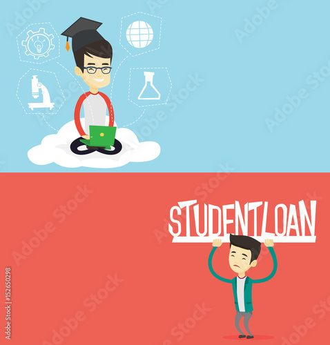 Two educational banners with space for text.