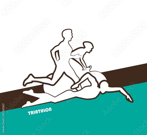 Vector illustration triathlon, flat design