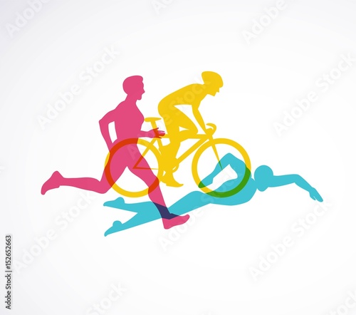 Vector illustration triathlon, flat design