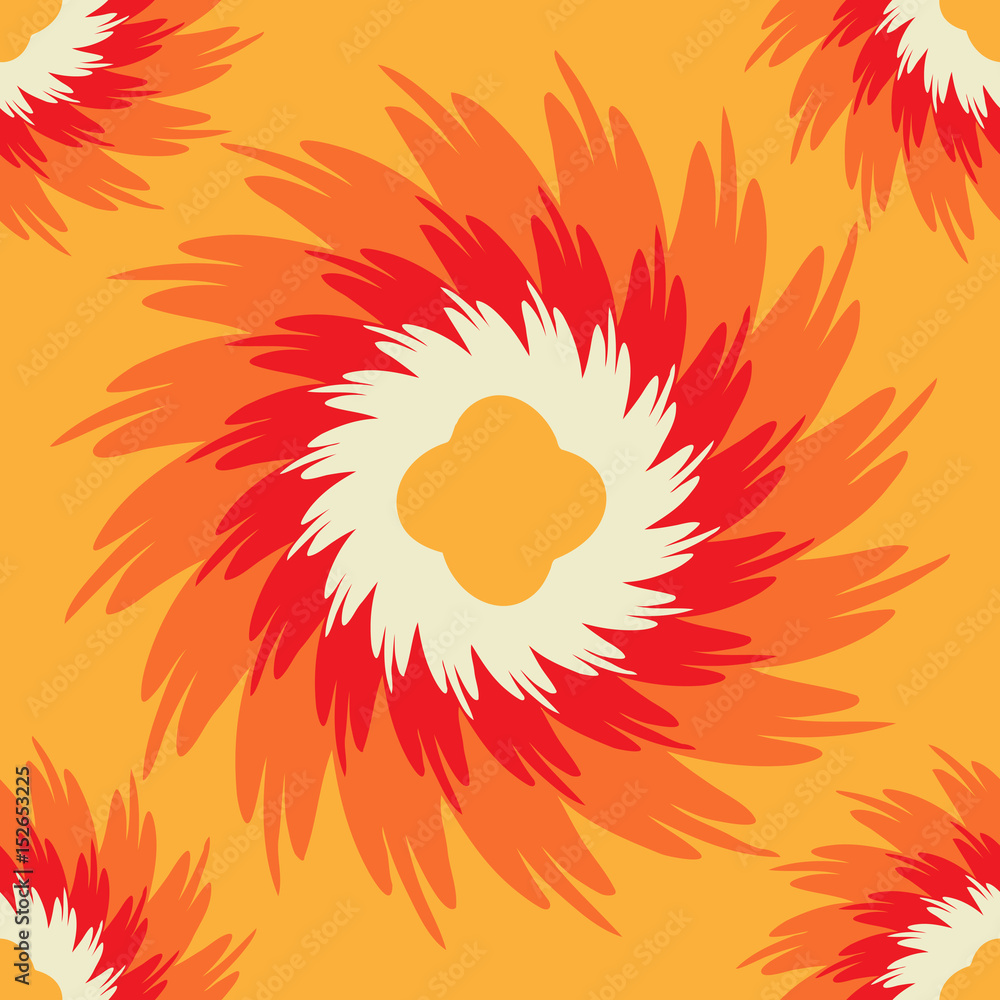Naklejka premium Orange seamless pattern with ornate flower. Eps10