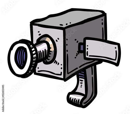 Cartoon image of Camera Icon. Camera symbol. An artistic freehand picture.