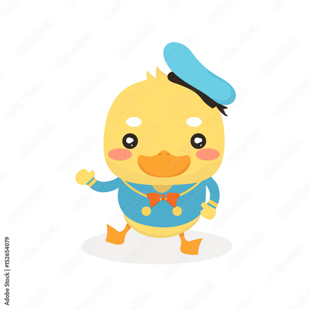 Cartoon baby duck on white background. Cartoon baby duck on white background.