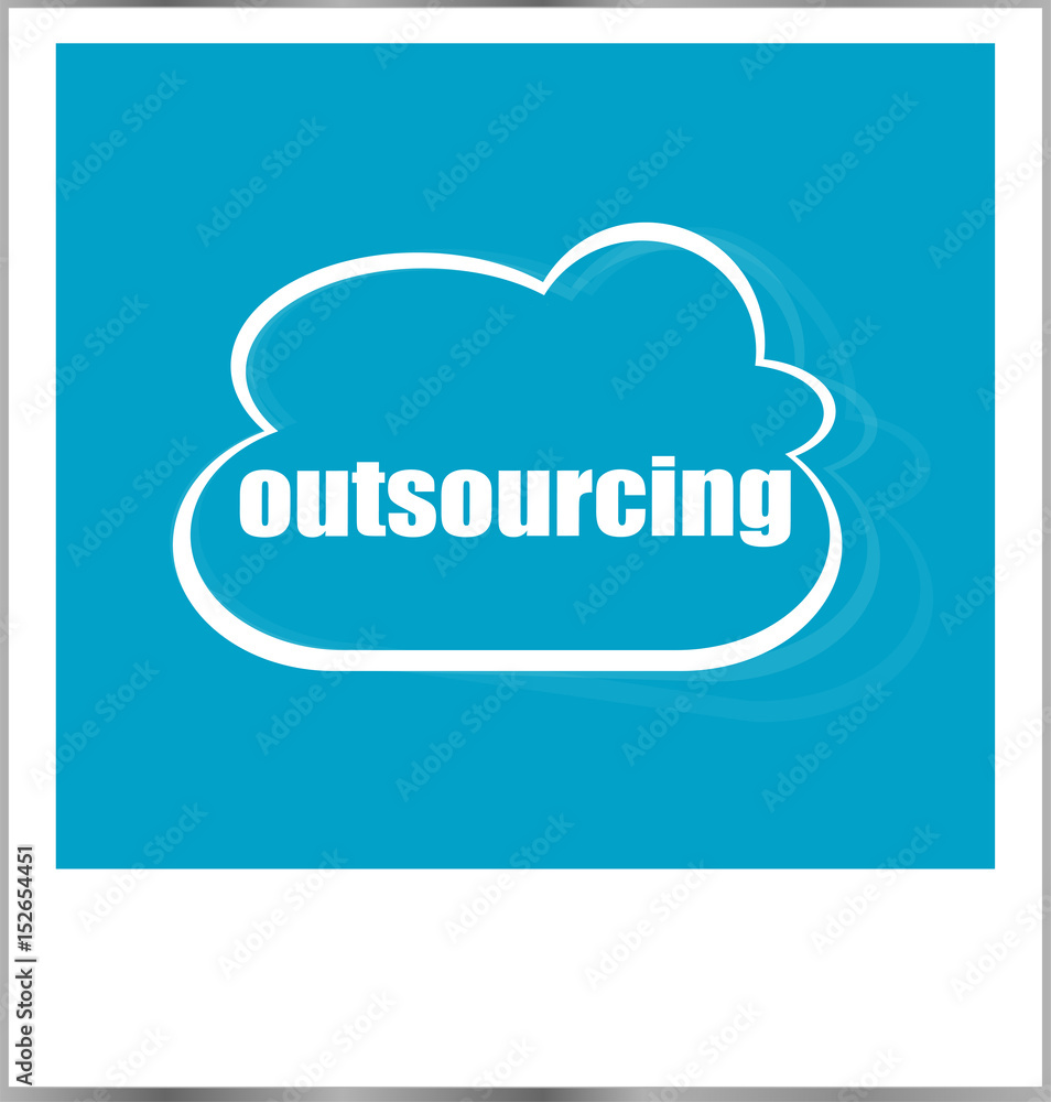 outsourcing word business concept, photo frame isolated on white outsourcing word business concept, photo frame isolated on white